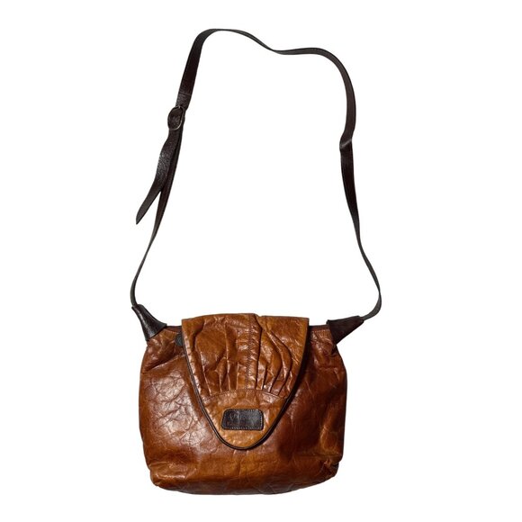 Vtg 70s LANDY WESTERN LEATHER Shoulder Crossbody Bag Brown Adjustable Long Strap - Picture 4 of 8